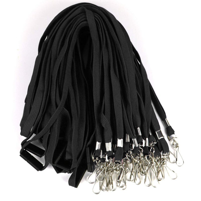 Ollain Safety Breakaway Lanyard with J-Hook Flat Lanyards for ID Badges Cruise Lanyard Bulk Preimum Lanyards for Women/Men Business Card NameTag Holder Lanyards Employee Students (Black, Breakaway 50 Pack) - Image 5
